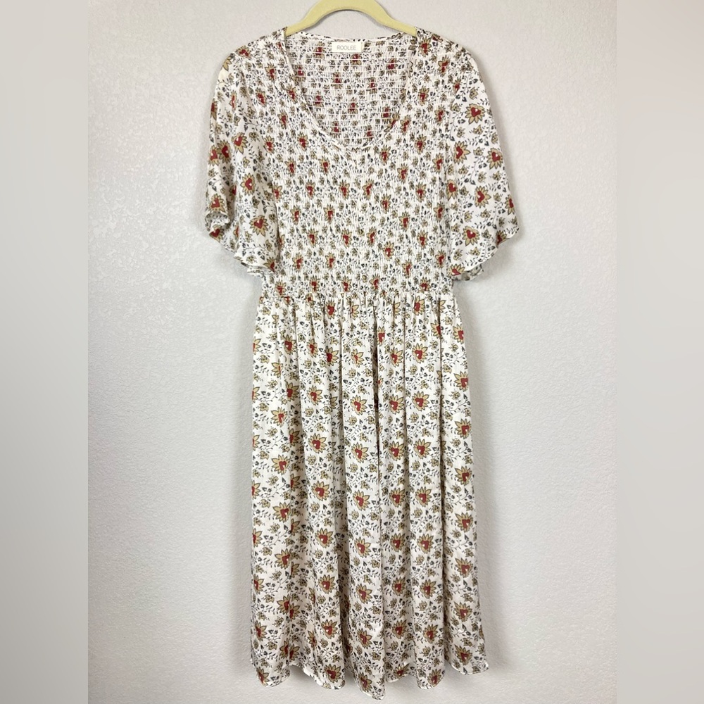 Roolee Utica Floral Smocked Midi Dress